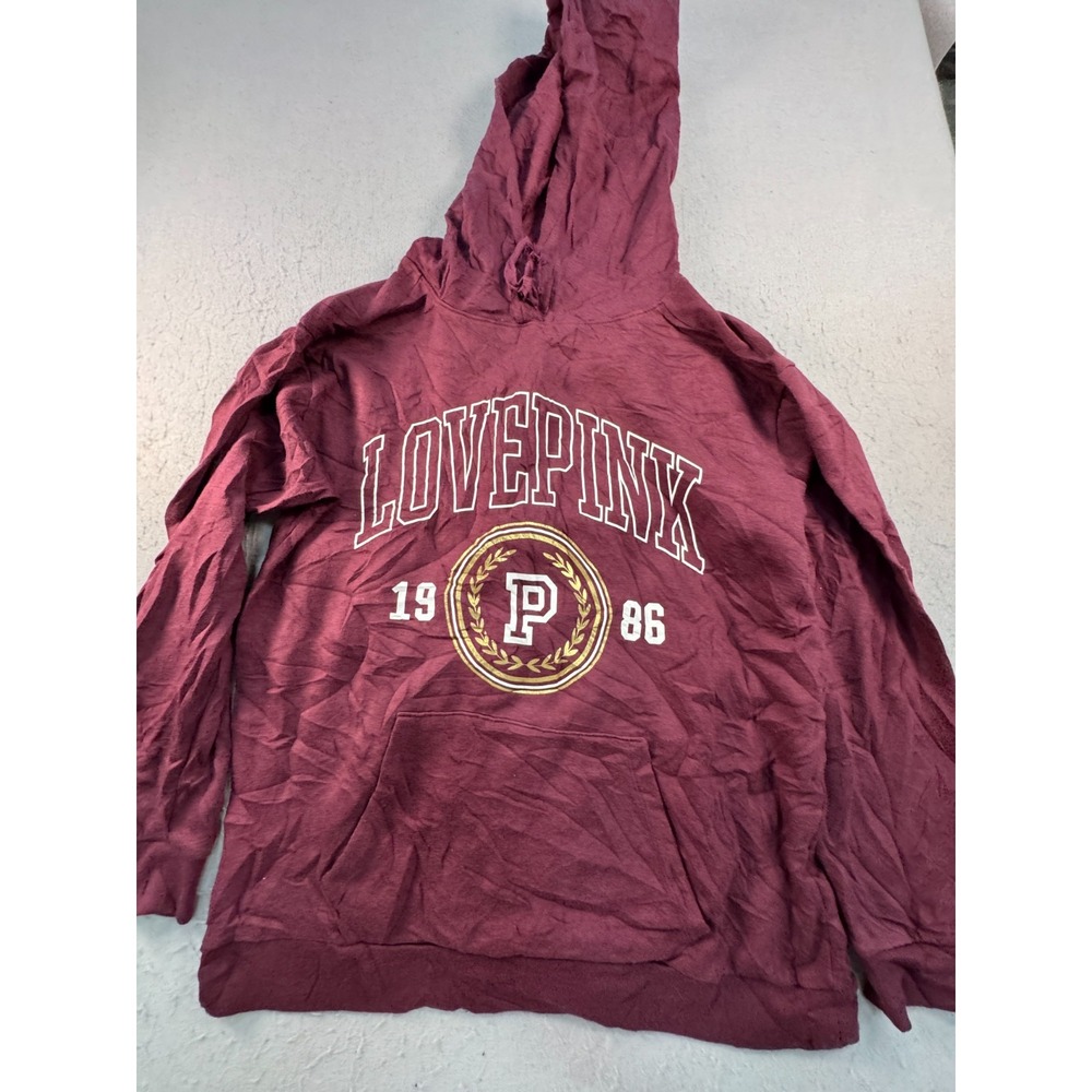 Victoria's Secret PINK Everyday Lounge Campus Sweatshirt Womens Medium Burgundy